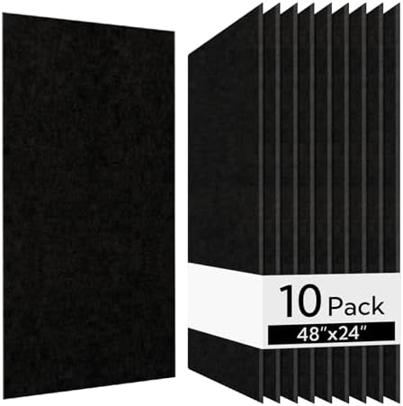 Olanglab Acoustic Wall Panels, 10 Pack, Plain Black by Olanglab