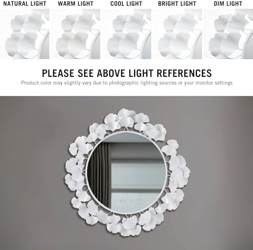 Martha Stewart Wall Décor Large Gingko Leaf Round Wall Mirror - Image 5
