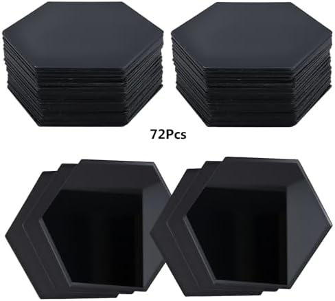 Hexagon Mirror Wall Stickers, 3 Inch Black - Image 3