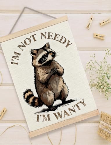 Foritho Funny Raccoon Poster Wall Art Framed, I'm Not Needy I'm Wanty Sarcastic - Image 5