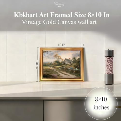 KBKBART Gold Framed Wall Art, Vintage Countryside Cottage Nature Paintings - Image 3