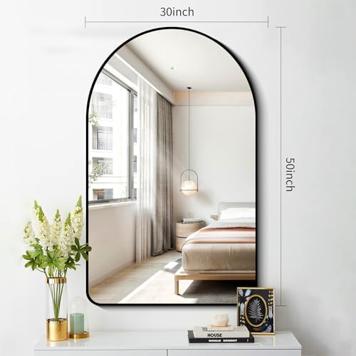 FORBATH Arched Mirror 30x50 Inch, Hanging or Leaning Against Wall - Image 2