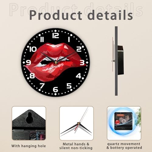 Red Lip Wall Clock - Image 3
