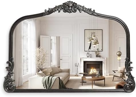 Wylde Iris English Estate Carved Arch Wood Wall Mirror, Mirror by WyldeIris