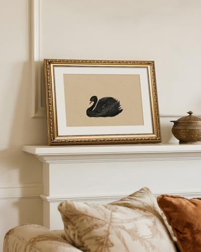VIYYIEA Vintage Gold Framed Black Swan Canvas Wall Art, 13×16 Inch - Image 3