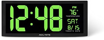AcuRite 14.5" Green LED Digital Indoor Clock by AcuRite