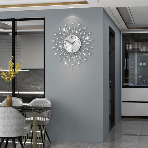 FLEBLE Large Wall Clock Battery Operated Modern Decorative Clock Silent - Image 3