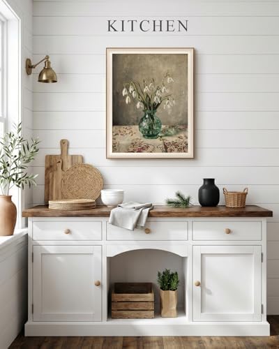 VIYYIEA Framed Snowdrop Flower Canvas Wall Art - Image 2