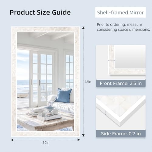 Tanmicoshomy 30 x 48 Inch Large Bathroom Mirror - Image 3