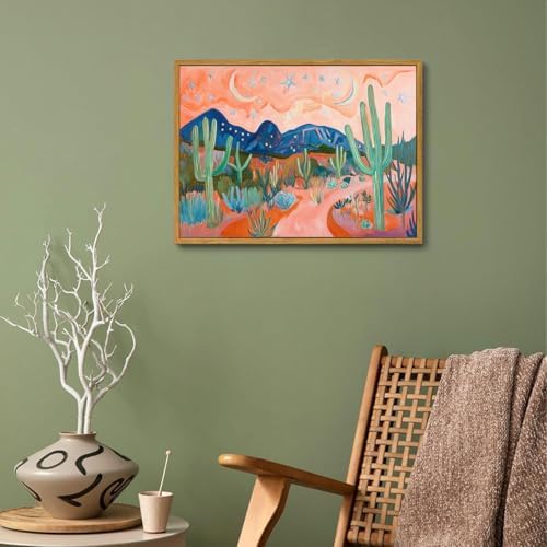 AtterrirArt Framed Western Desert Wall Art Boho Cactus Wall Dcor 8*10 inch - Image 5