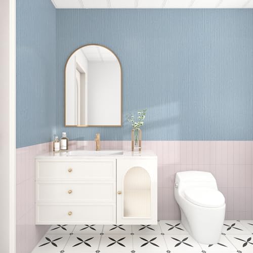 WESTICK Aqua Blue Grasscloth Wallpaper - Image 5