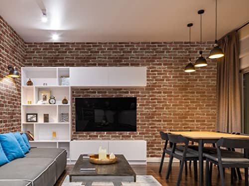 Hopeak Red Brick Wallpaper, Self-Adhesive Peel and Stick Waterproof and - Image 6