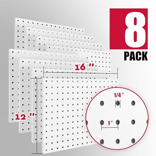 Spampur 8 Pack Peg Board Organizer, Includes Metal PegBoard and Accessories - Image 3