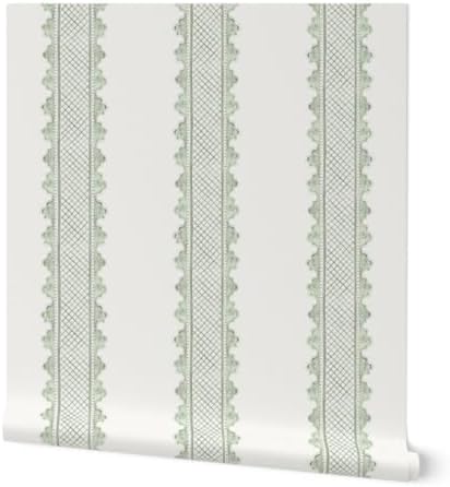 Spoonflower Sage Green Preppy Peel and Stick Wallpaper by Spoonflower