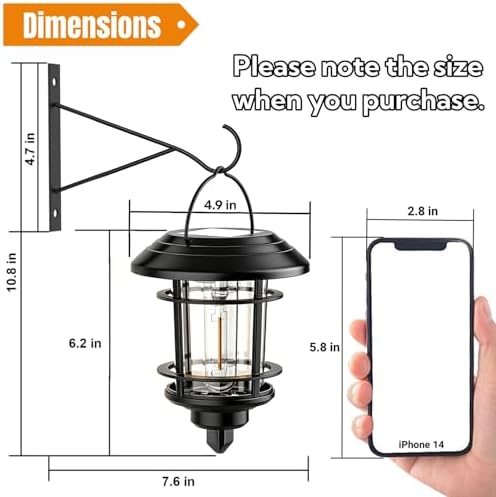 Dynaming 2 Pack Solar Lanterns Outdoor, Hanging Lantern Solar Garden Lights - Image 3