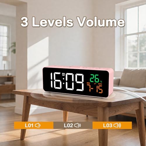 Netzu 3-in-1 Digital Clocks for Living Room, Small & Compact Alarm Clock - Image 7