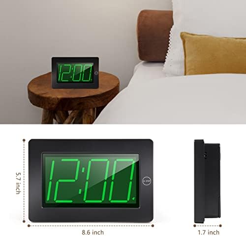 Alarm Clock, Wall Clock, Digital Clock, Adjustable Brightness, Auto Night Mode - Image 2