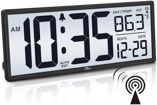 WallarGe 14.5'' Atomic Digital Wall Clock Battery Operated by WallarGe