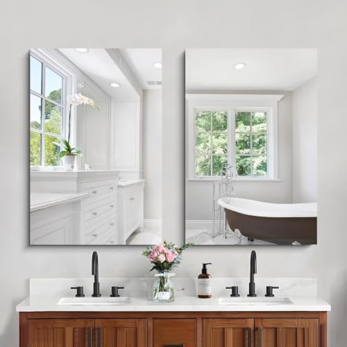 CILIBER Frameless Mirror, 24x36 Rectangle Bathroom Vanity Mirror - Image 3
