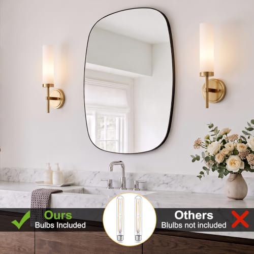 Wall Sconces Set of Two, Bathroom Sconces Wall Lighting LED Vanity Lights - Image 2