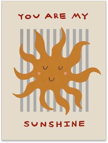 You Are My Sunshine Quotes Wall Art Trendy Cute Kids Poster Positive by Unknown