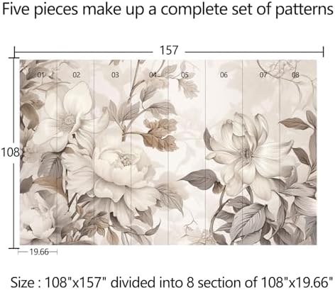 Warm-Toned Peony Flower Mural Peel-and-Stick - Image 4