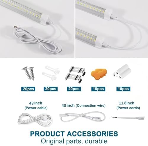 AQIQUUT Led Shop Lights 4FT 50W 6500K 7000LM Clear White, Shop Light 4FT 110V - Image 6