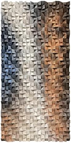 LIUZEYUE Contrasting Pine Relief, Modern Wood Wall Sculpture, Block Relief - Image 2