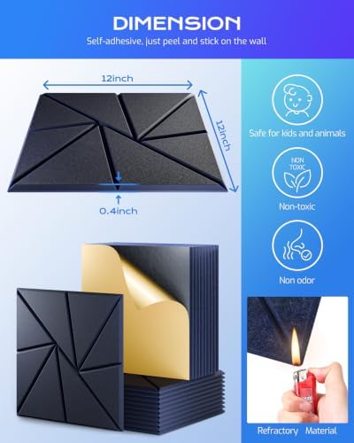 22 Pack Acoustic Panels, Sound Proof Foam Panels - Image 3