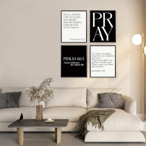 Locomiss Black And White Christian Modern Bible Jesus Scripture Wall Decor - Image 6