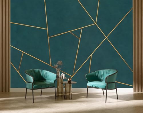 Gold Geometric Mural Wallpaper Peel and Stick - Image 2