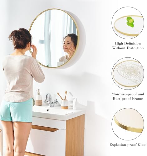 NEWBULIG 36 Inch Round Bathroom Mirror, Wall Mount Vanity Mirror - Image 5