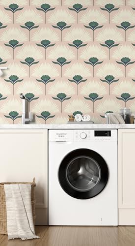 CiCiwind 17.3"×197" Pink Peel and Stick Wallpaper Floral Wall Paper Removable - Image 5