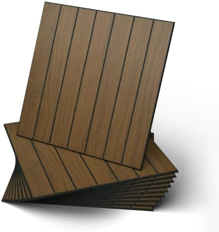 WADILE Peel and Stick Wood Slat Wall Panels 12x12in PVC 30 Pack by WADILE
