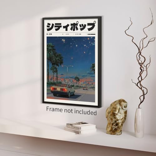 Vintage Japanese Canvas Wall Art 90s Vaporwave Aesthetic Prints Asian Music - Image 5