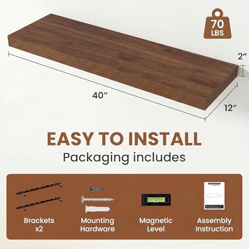 Vivelove Deep Floating Shelves 40x12” Set of 2 - Image 3