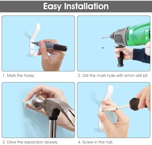 GlazieVault Coat Hooks – Door Hooks -Heavy Duty Wall Mounted - Image 6