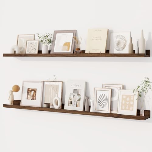 Dreamland Picture Ledge Shelf for Wall, Floating Shelves Set of 2, 48 Inch Long by Dreamland