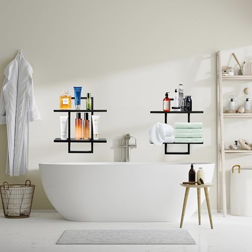 Floating Shelves for Wall, Decorative Wall Shelves Black, Plants Shelf Framed - Image 6