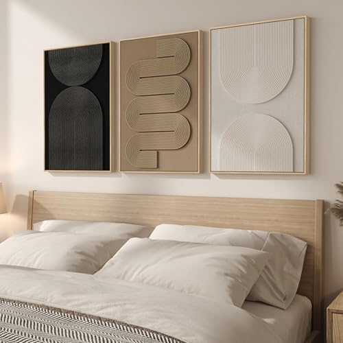Framed Boho Abstract Wall Art Set, 3 Piece Modern 3D Artwork, 16x24 In - Image 2