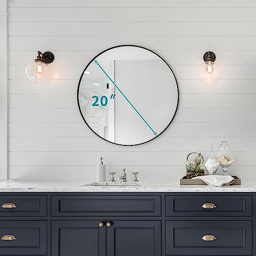 Black Round Mirror 20 Inch, Wall Circle Mirror - Image 6