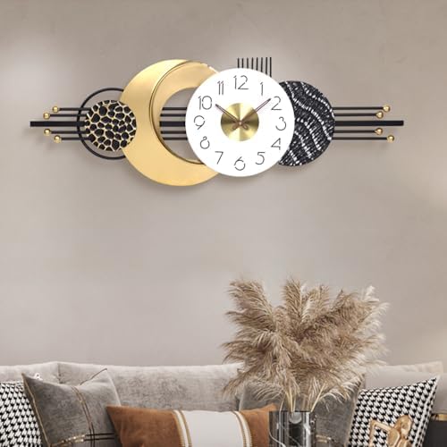 38x14 Inch Modern Silent Wall Clock, Sleek Statement Decor by BeautifulWallDecor