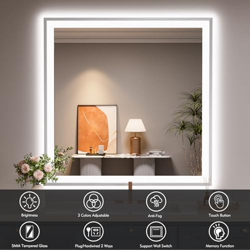 36x36 Inch LED Bathroom Mirror - Image 2