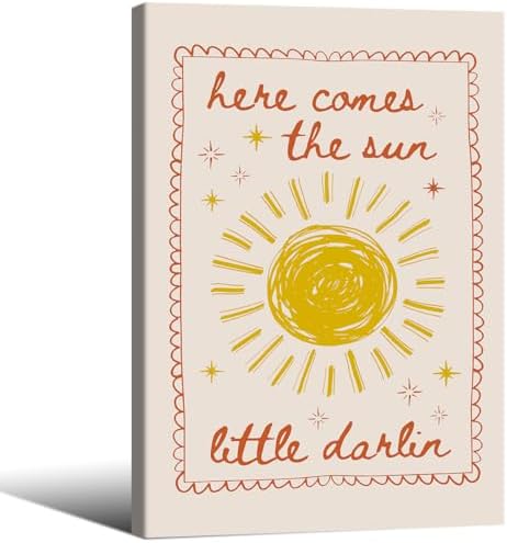 Kids Sun Canvas Wall Art Trendy Inspirational Quote Posters 16x24 inch Framed by Unknown