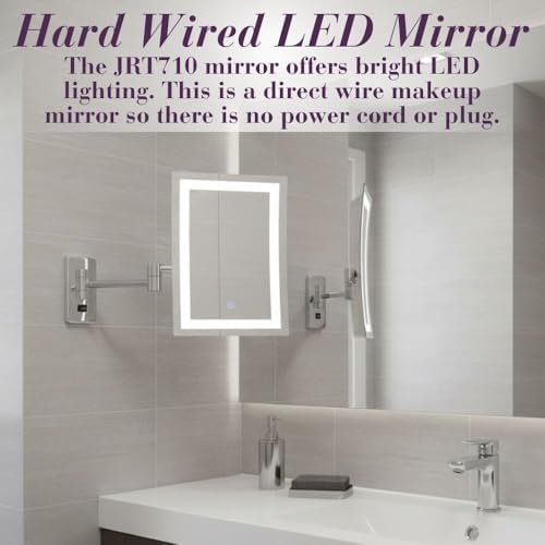 JERDON Hardwired Wall-Mount Makeup Mirror - Image 3