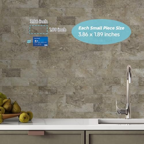 STICKGOO 10-Sheet Subway Tile Peel and Stick Backsplash, Rust Slate - Image 5