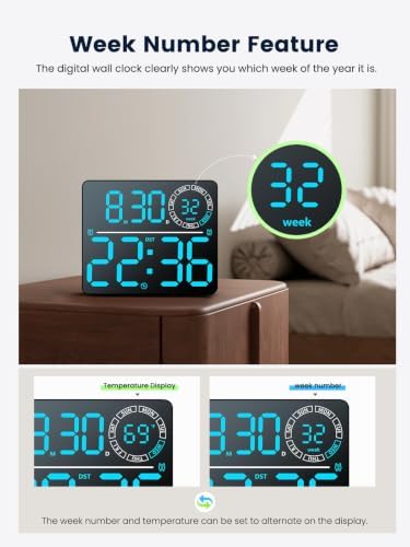 Digital Wall Clock, Digital Clock Large Display - Image 3