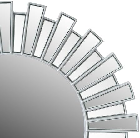 SHYFOY 23.6" Silver Sunburst Wall Mirror, Large Decorative Wall Mirror - Image 5