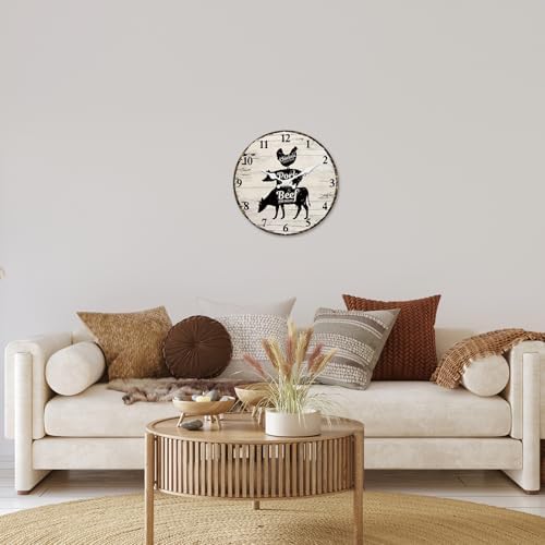 Rustic Kitchen Wall Clocks Battery Operated Silent 12 Inch - Image 7