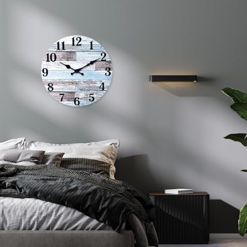 XNM Wood Farmhouse Wall Clocks Battery Operated 20 Inch - Image 4